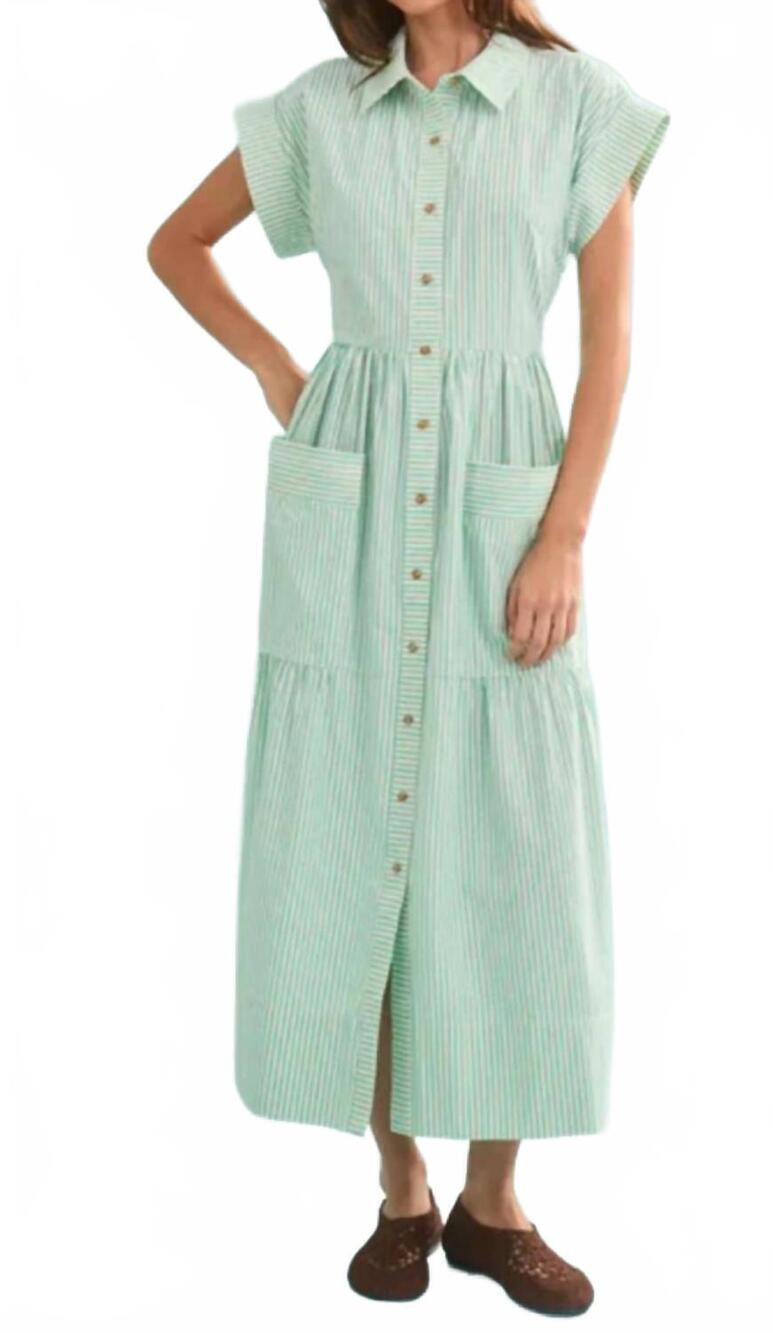 NEW HUNTER BELL sarah midi dress in saltwater